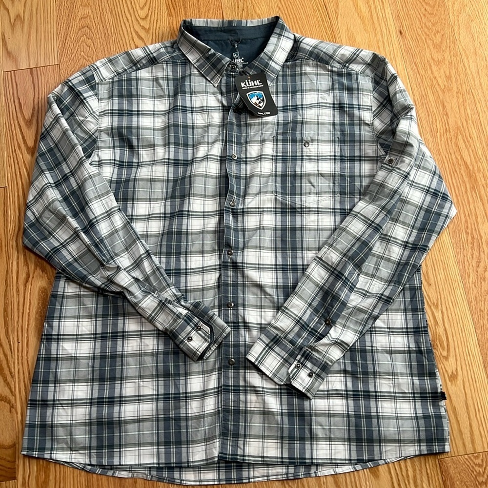 Kuhl men’s XXl blue mist response long sleeve shirt.
